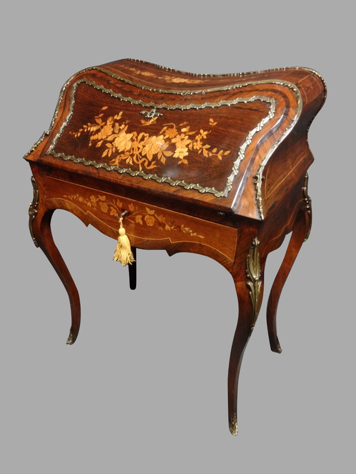 Stunning French Rosewood & Marquetry Bombe Bureau De Dame (1 of 1) Stunning French Rosewood & Marquetry Bombe Bureau De Dame (1 of 1)