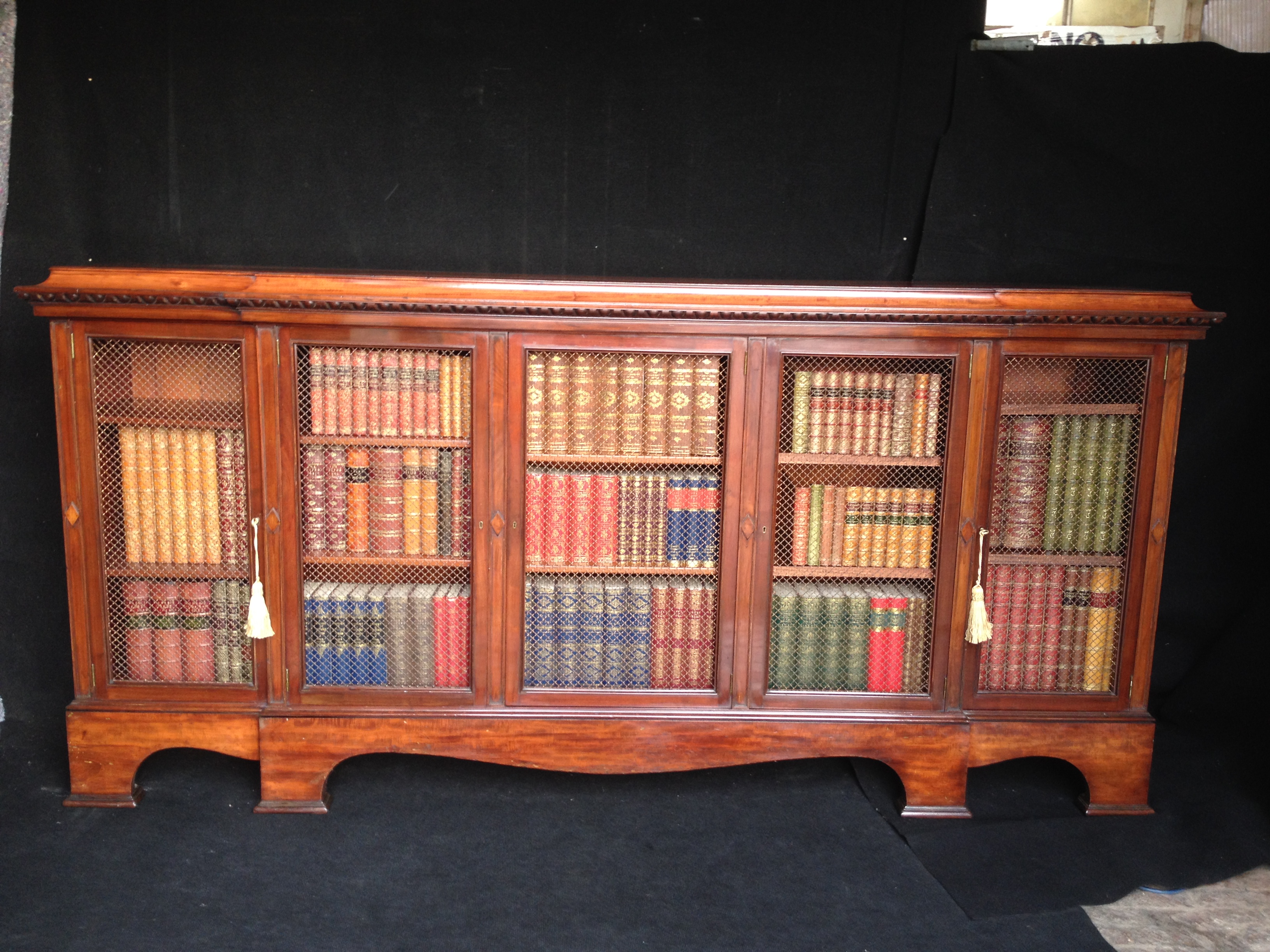 Large 5 door Mahogany Breakfront Bookcase (1 of 1)
