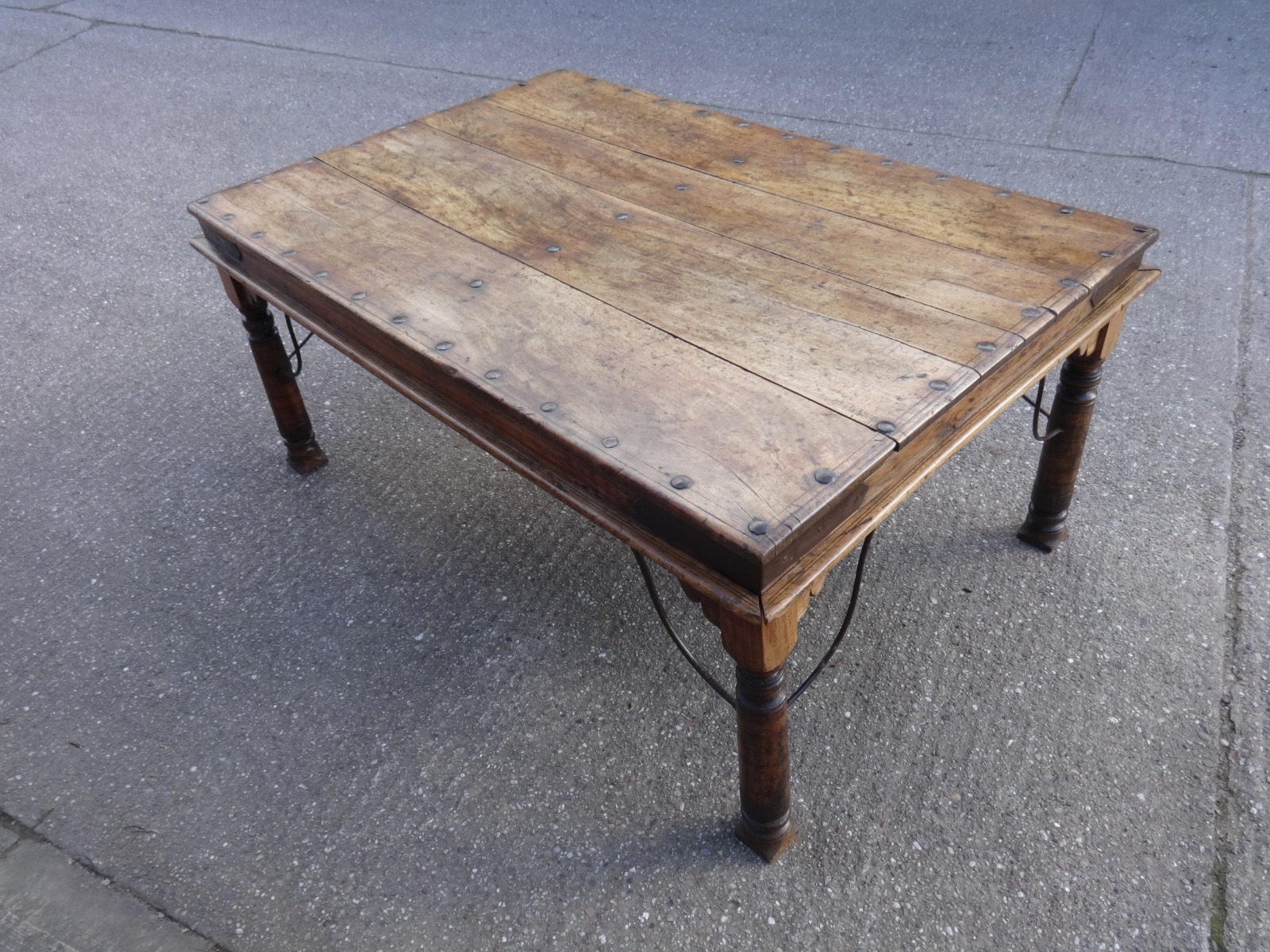 Superb Iron & Teak Dining Table c.1920 (1 of 1)