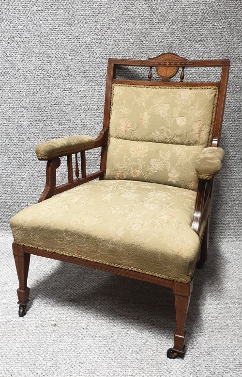 Edwardian Rosewood Inlaid Armchair (1 of 1) Edwardian Rosewood Inlaid Armchair (1 of 1)