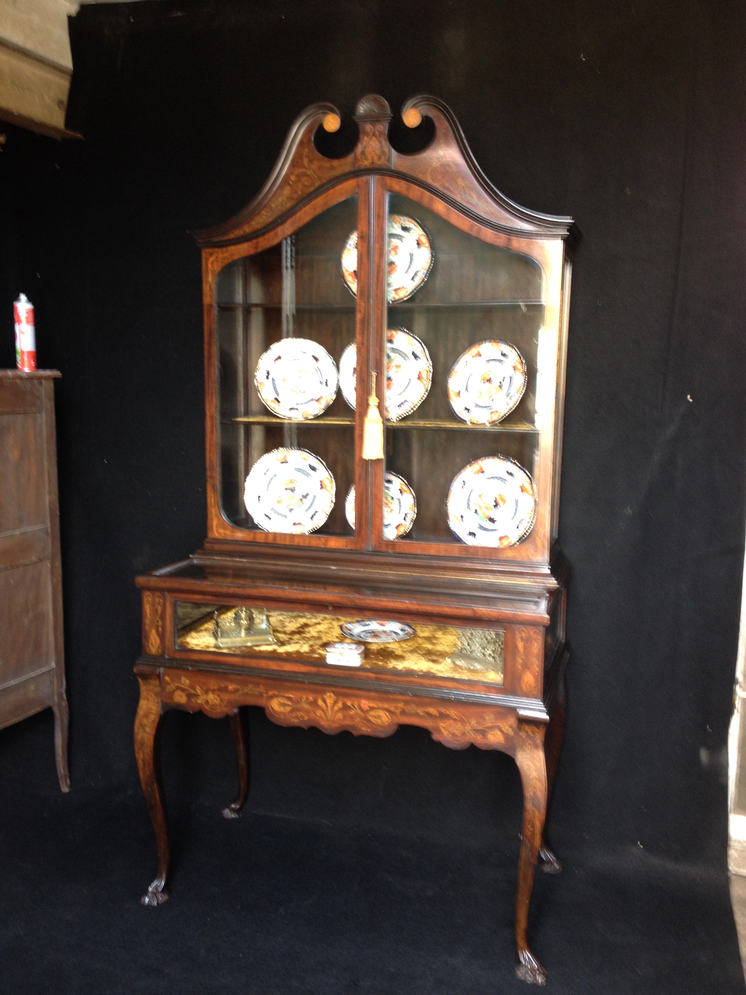 Stunning Victorian Inlaid Table Display Cabinet (1 of 1)