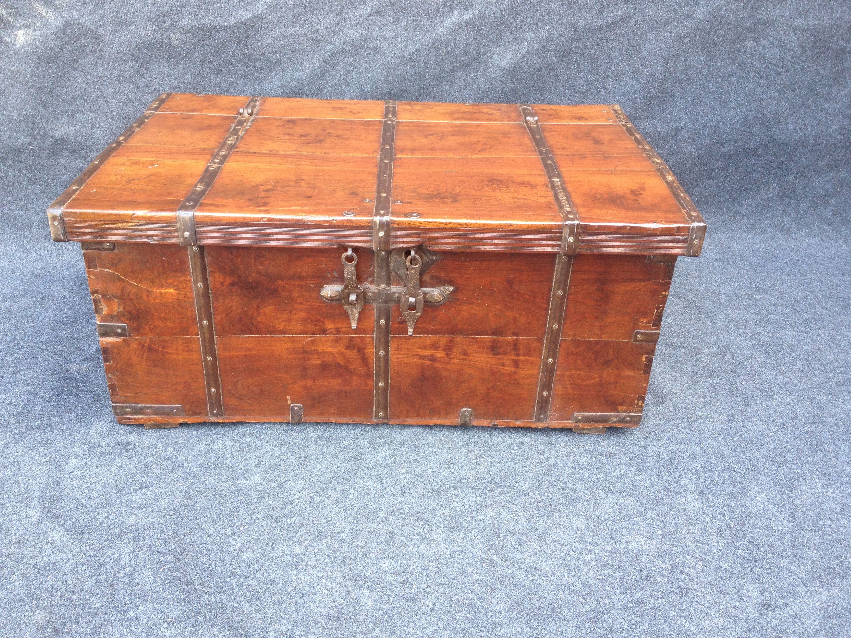 Good Teak Tea Chest/Coffee Table (c.1850) (1 of 1)