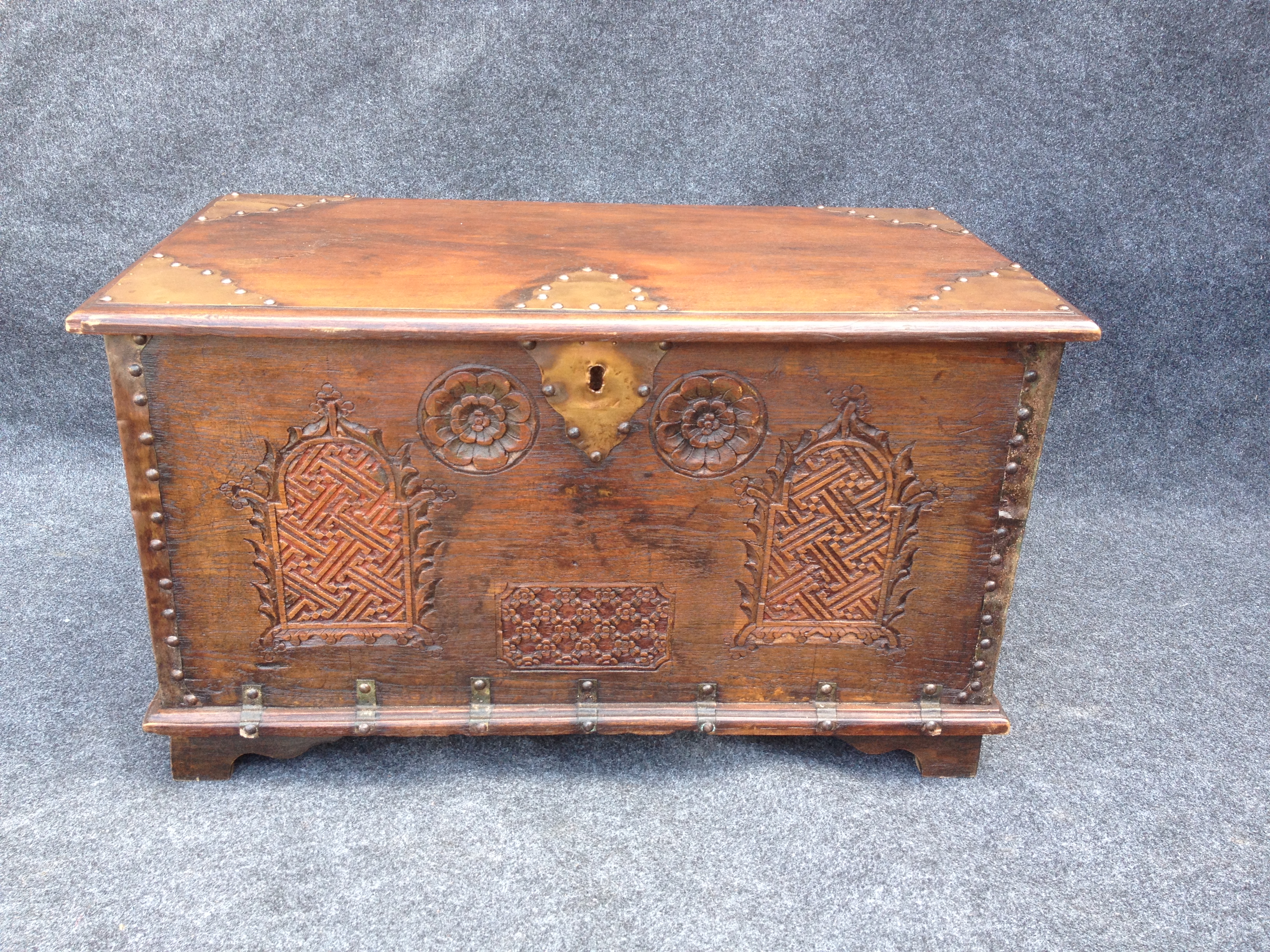 Small Copper banded Coffer. Mule Chest (1 of 1)