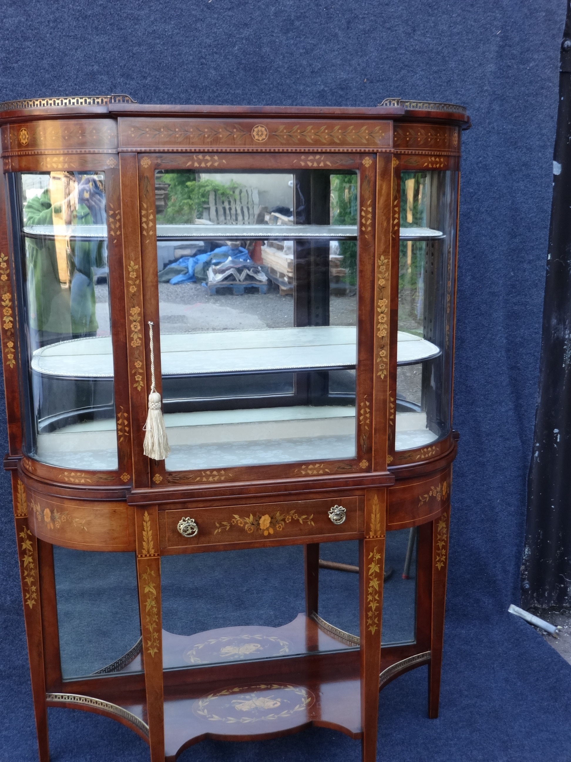 Exceptional Quality Inlaid Victorian Display Cabinet (1 of 1)