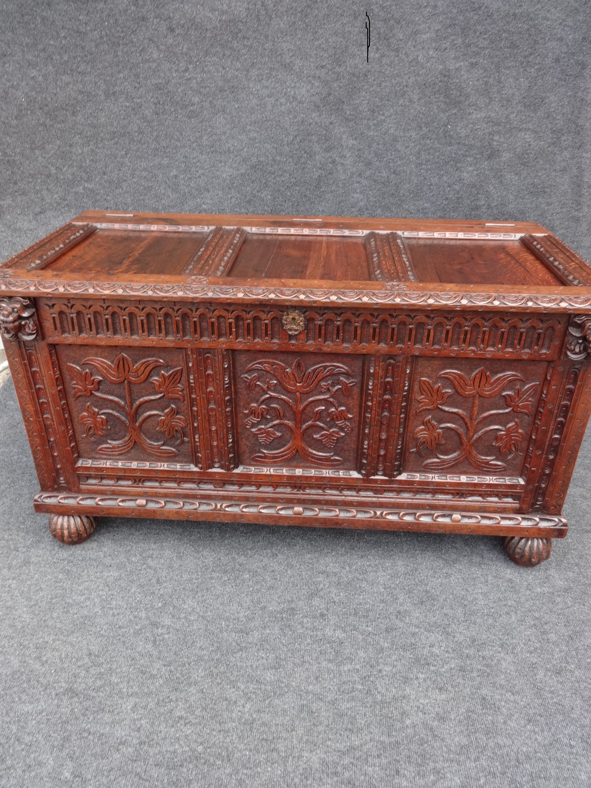 Carved Oak Coffer c.1780 (1 of 1)