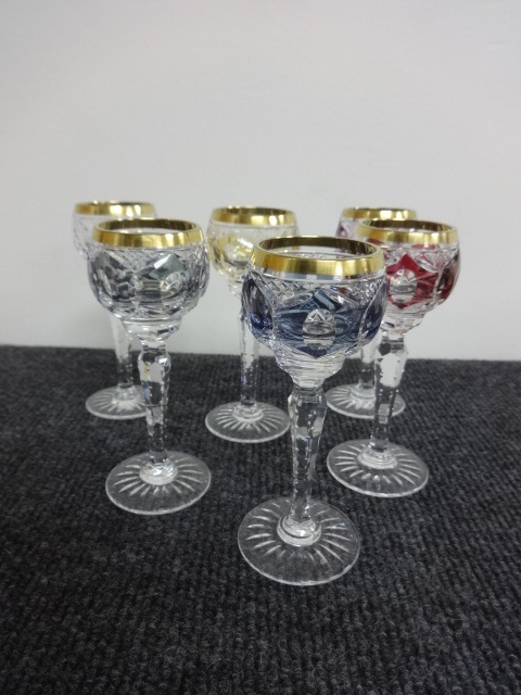 Stunning Set Six Liqueur Glasses c.1910 (1 of 1)