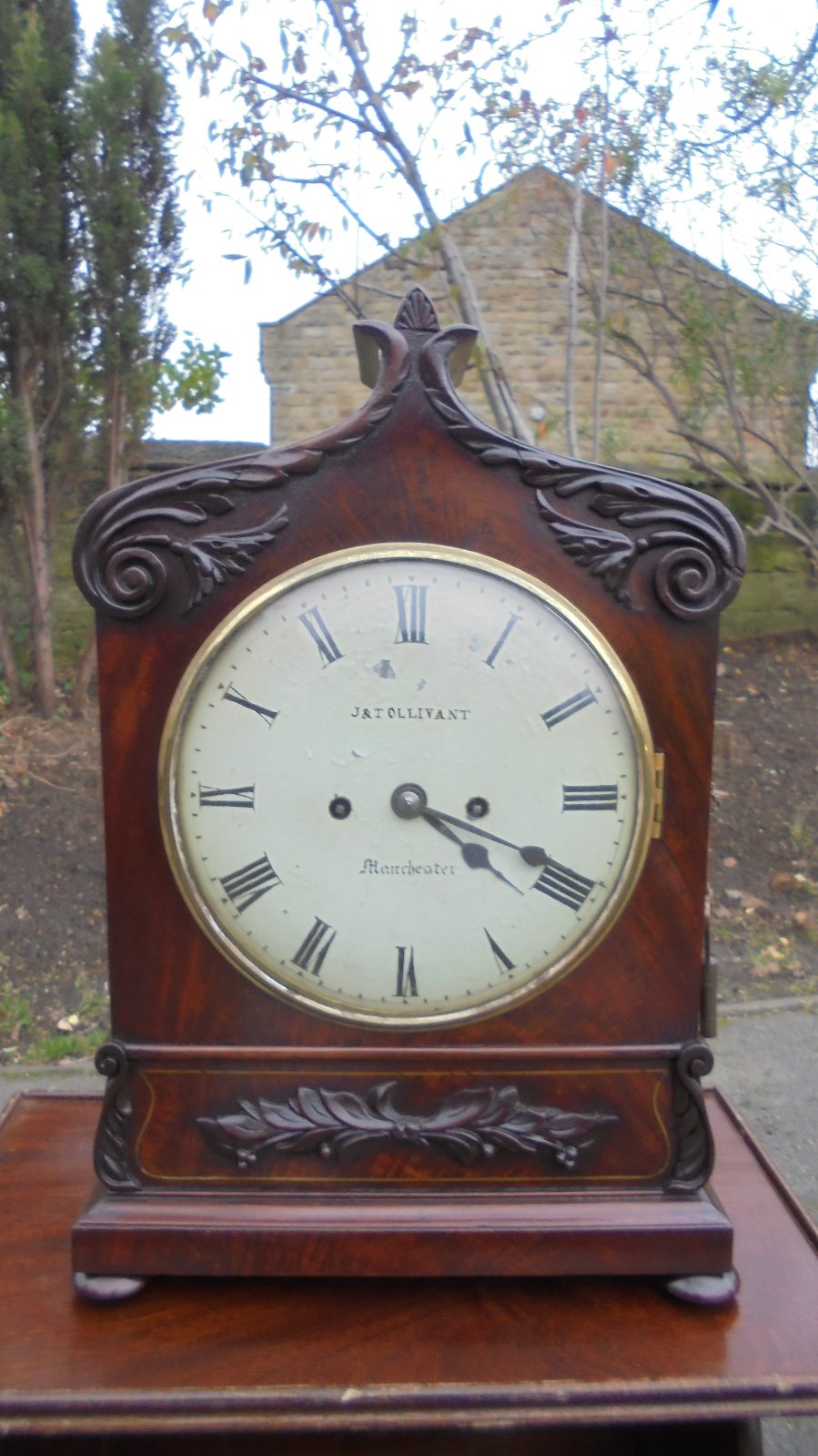 Regency Mahogany Bracket Clock Ollivant Manchester (1 of 9)