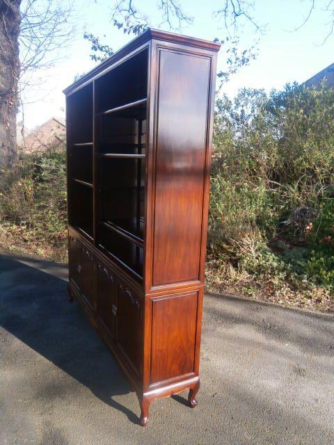 Antique Oriental Chinese Hardwood Bookcase Cabinet (1 of 13)