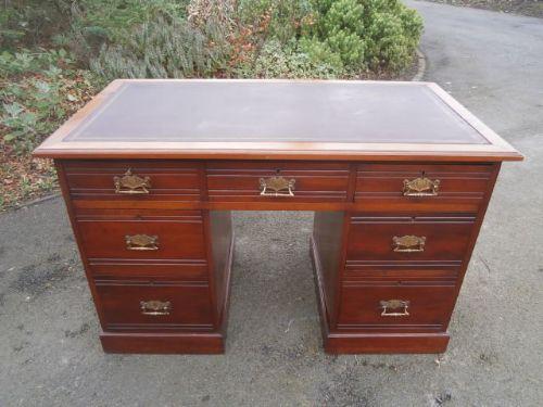 Antique Walnut Writing Desk Pedestal Desk E Dunwell Malton (1 of 1)