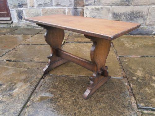 Antique Ipswich Oak Trestle End Coffee Table (Titchmarsh & Goodwin) (1 of 1)