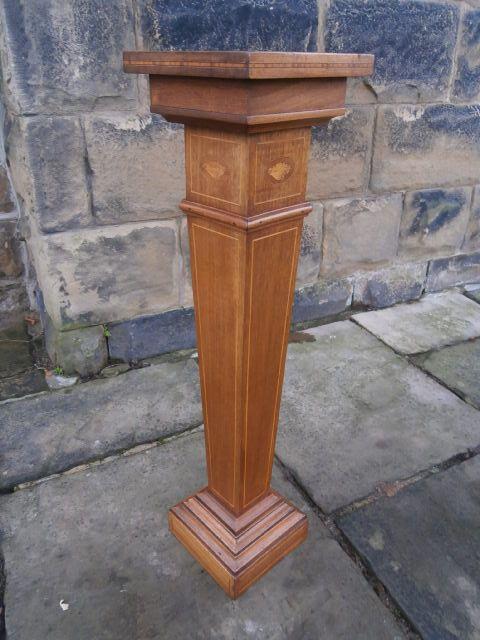 Edwardian Inlaid Mahogany Torchere Column Plant Stand Jardiniere (1 of 1)