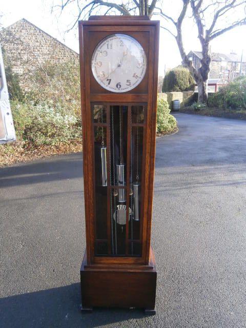 Antique Oak Grandmother Clock Longcase Clock (1 of 1)