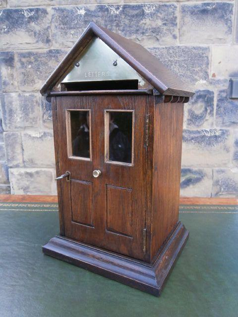 Antique Oak Letter Box Post Box (1 of 1)
