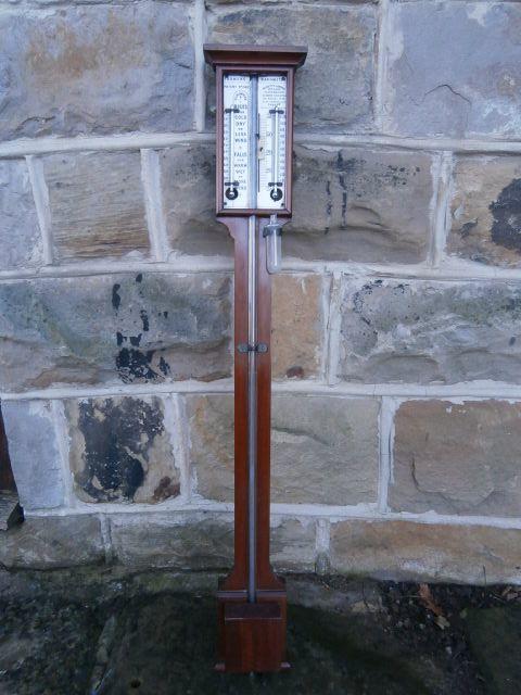Antique Mahogany Negretti Zambra Farmers Stick Barometer (1 of 1)