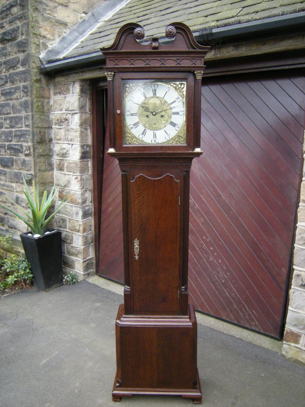 Antique Oak Longcase Grandfather Clock 'Jeremiah Standring Bolton' (1 of 1)