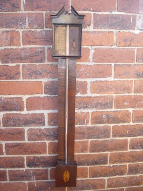 George III Inlaid Mahogany Stick Barometer N Brough (1 of 1)