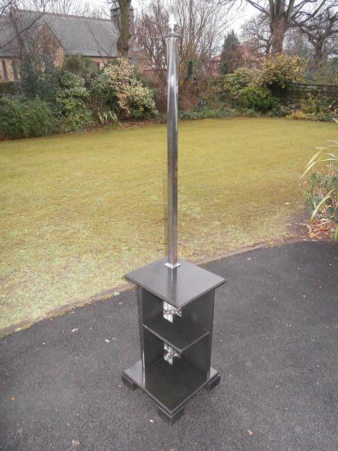 Art Deco Chrome Ebonised Lamp Bookcase (1 of 1)