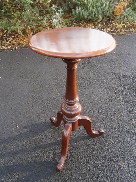 Antique Mahogany Pedestal Wine/Lamp Table (1 of 1)