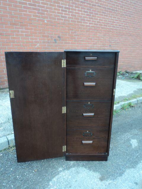 Antique Oak Filing Cabinet / Filing Chest (1 of 1)