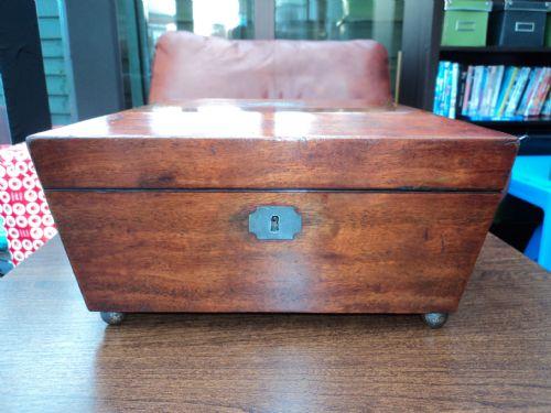 Antique Regency Mahogany Jewellery Box / Sewing Box / Work Box Restoration c.1815 (1 of 1)