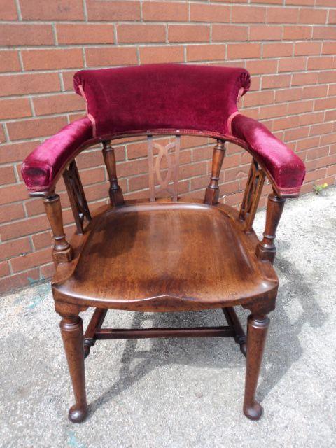 Antique Walnut Desk Chair / Office Chair c.1880 (1 of 1)