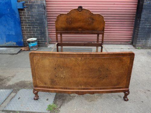 Antique Burr Walnut Double Bed (1 of 1)
