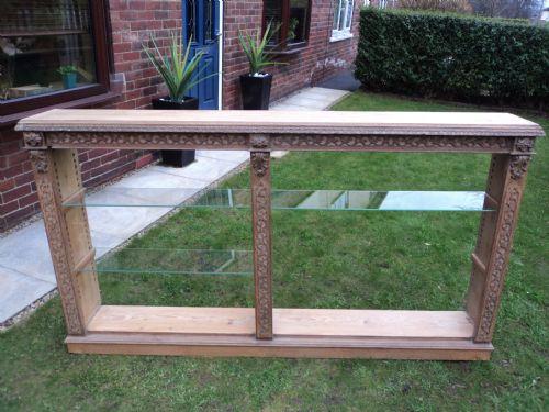 Antique Carved Bleached Oak Open Bookcase (1 of 1)
