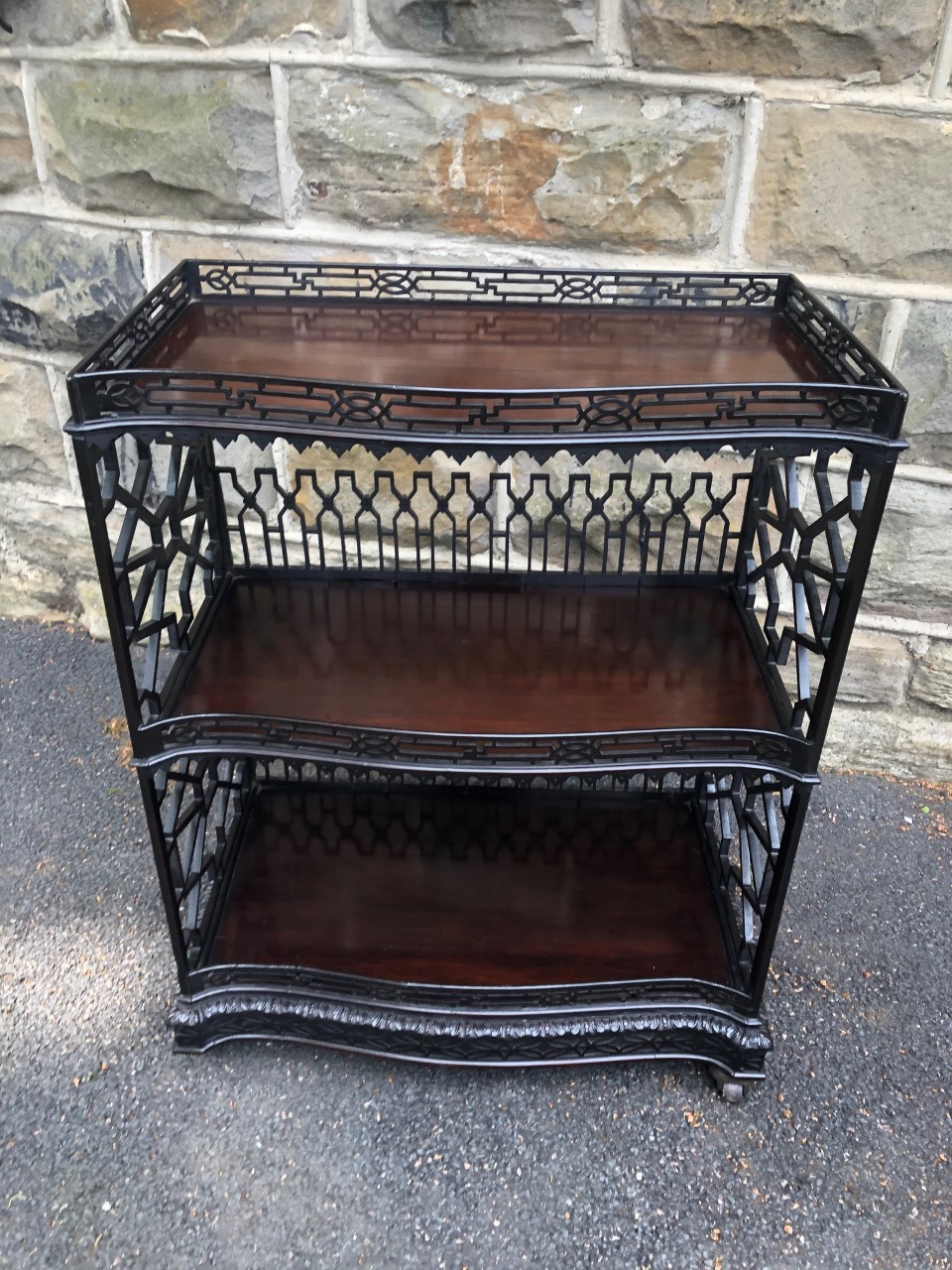 Chippendale Revival Mahogany Etagere Side Table c.1890 (1 of 10)