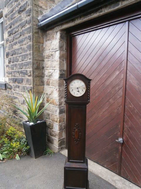 Antique Oak Grandaughter Clock by H Pearce & Son Huddersfield c.1900 (1 of 1)
