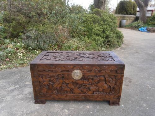 Antique Oriental Chinese Camphor Trunk/Blanket Box (c.1900) (1 of 1)