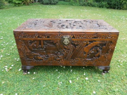 Antique Oriental Chinese Camphor Trunk/Blanket Box (c.1900) (1 of 1)