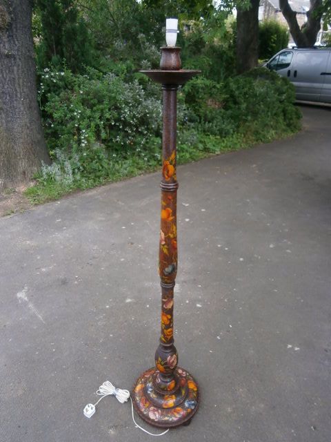 Decorative Antique Painted Standard Lamp (c.1900) (1 of 1)