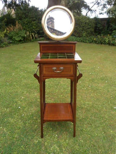 Inlaid Mahogany Shaving Stand / Vanity Stand/ Washstand c.1900 (1 of 1)