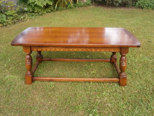 Antique Carved Oak Coffee Table (c.1920) (1 of 1)
