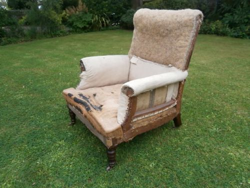 Antique Upholsted Armchair For Recovering (c.1880) (1 of 1)