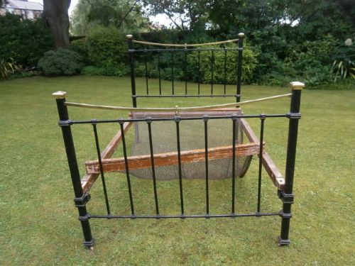 Antique Brass Iron Double Bed (c.1900) (1 of 1)