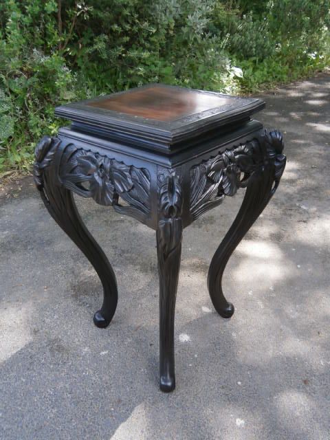 Antique Oriental Hardwood Stand Table / Plant Stand (c.1900) (1 of 1)