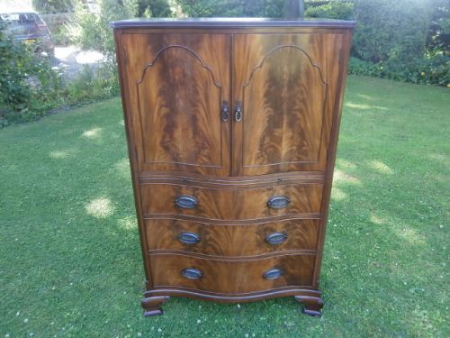 Antique Mahogany Serpentine Cupboard (1 of 1)