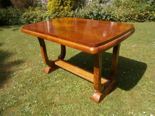 Art Deco Walnut Extending Dining Table Kitchen Table (1 of 1)
