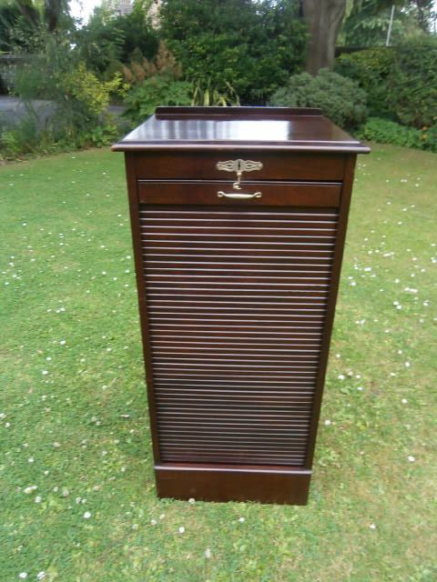 Antique Mahogany Tambour Filing Cabinet Music Cabinet (1 of 1)