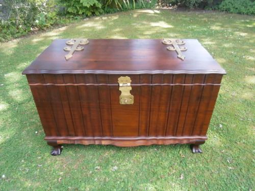 Antique Brass Mounted Camphor Trunk Chest, Kist (1 of 1)