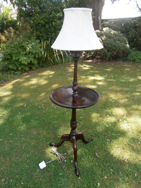 Small Antique Mahogany Standard Lamp Nite Light (1 of 1)