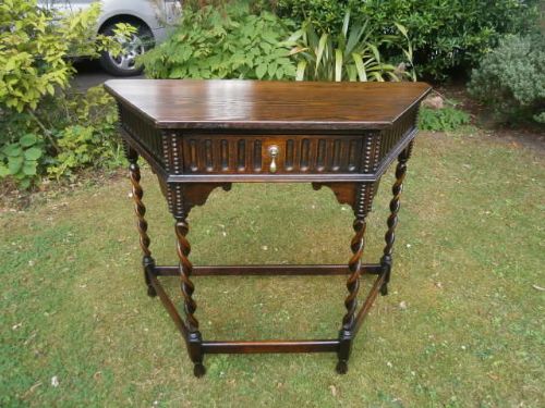 Antique Oak Barley Twist Hall Table Side Table (1 of 1)