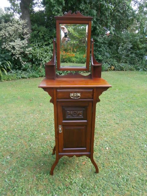 Walnut Vanity Stand Washstand Shaving Stand Dressing Table c.1880 (1 of 1)