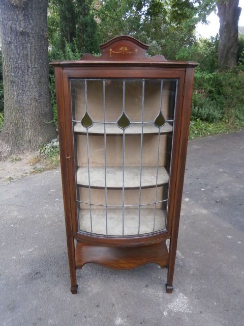 Antique Inlaid Mahogany Display Cabinet c.1900 (1 of 1)