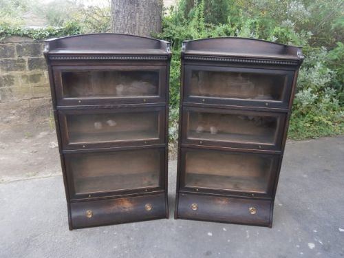 Pair Oak Stacking Library Bookcases Globewernicke Style (1 of 1)