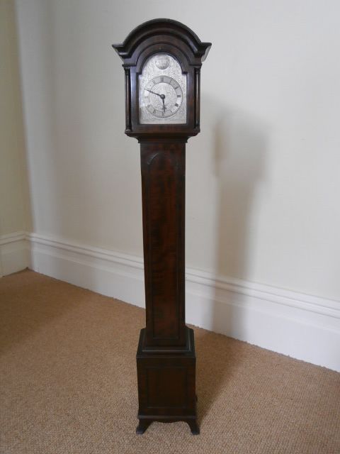 Antique Miniature Mahogany Longcase Clock (1 of 11)