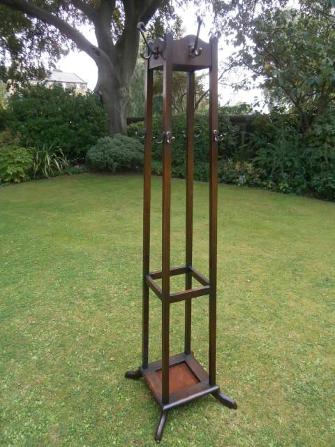 Antique Oak Hall Stand Hat & Coat Stand Stick Umbrella Stand c.1900 (1 of 1)