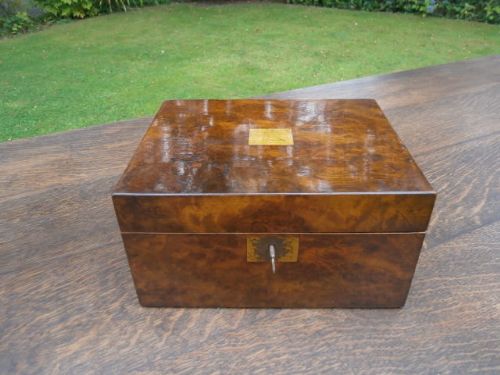 Antique Burr Walnut Writing Box Writing Slope c.1860 (1 of 1)
