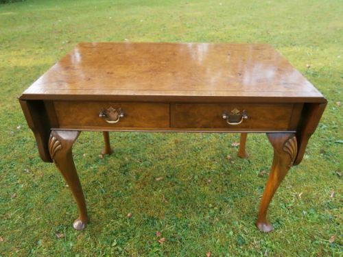 Small Burr Walnut Sofa Coffee Table / Lamp Table c.1920 (1 of 1)